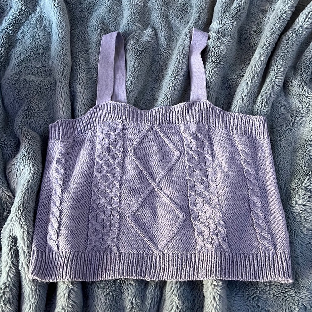 purple crop top button up sweater